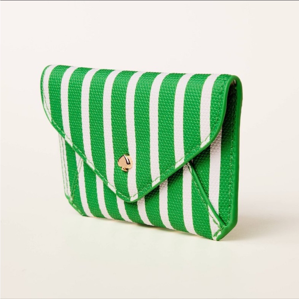 NWT - Stripe Envelope Card Case - kate spade new york x Target Green/White